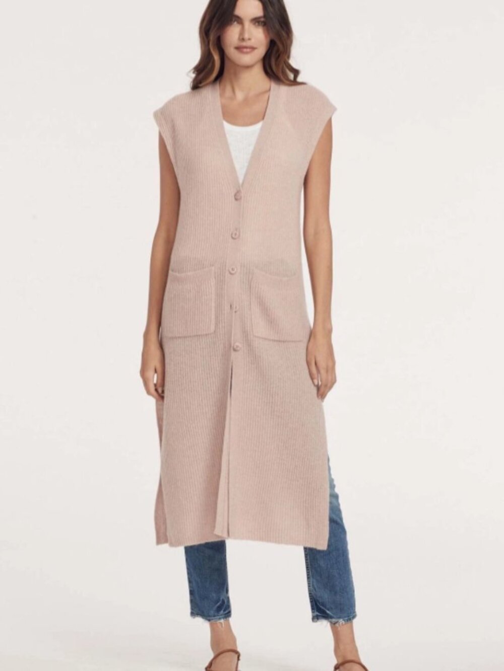 360 Cashmere Jasmin 100% Cashmere Duster Cardigan Sweater Quiet Luxury - XS